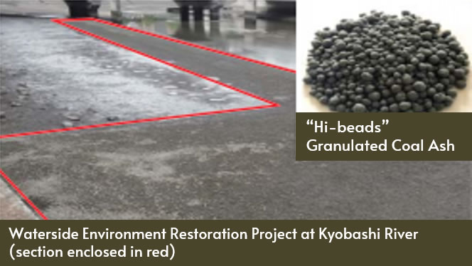 Waterside Environment Restoration Project at Kyobashi River(section enclosed in red)