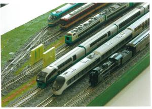 さまざまな列車の模型写真