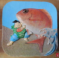 魚のレリーフ