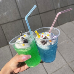 スライムでつくるクリームソーダの作品例