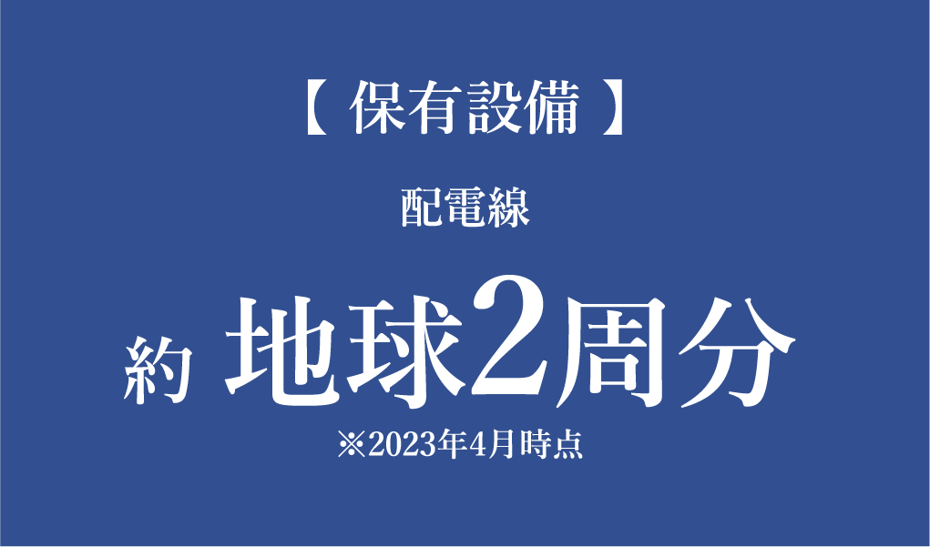 【 保有設備 】配電線約 地球2周分※2023年4月時点