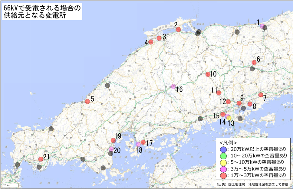 中国地方の地図
