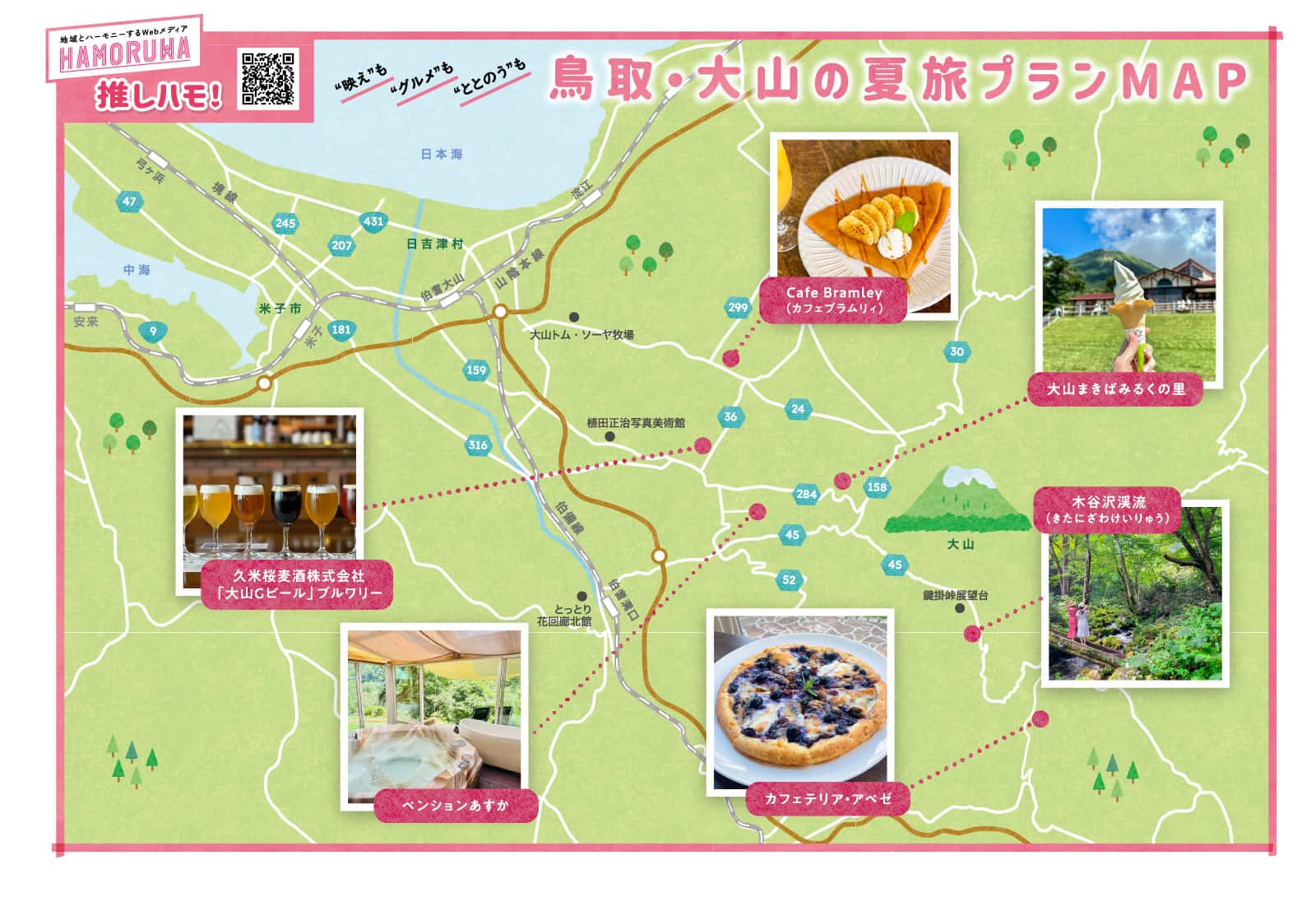 鳥取・大山の夏旅プランMAP